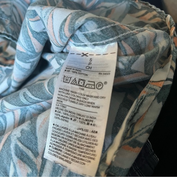 Leafy Print Cotton Shirt - Picture 3 of 3